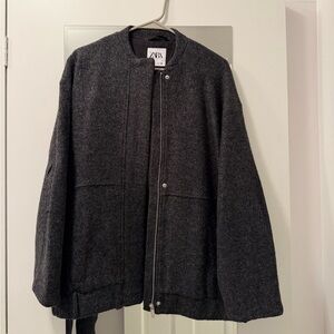 NWOT Zara Charcoal Wool Jacket